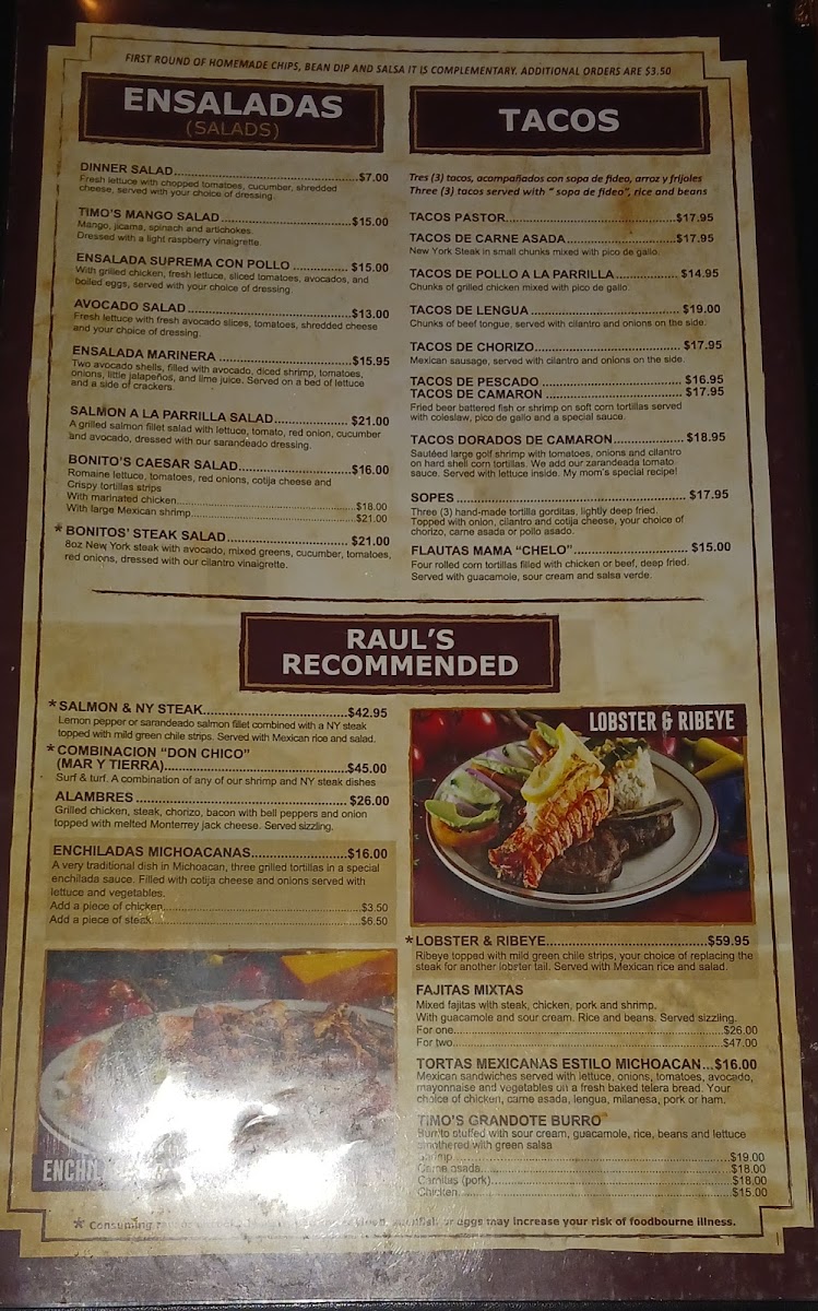 Bonito Michoacan Mexican Restaurant Menu - Image 6